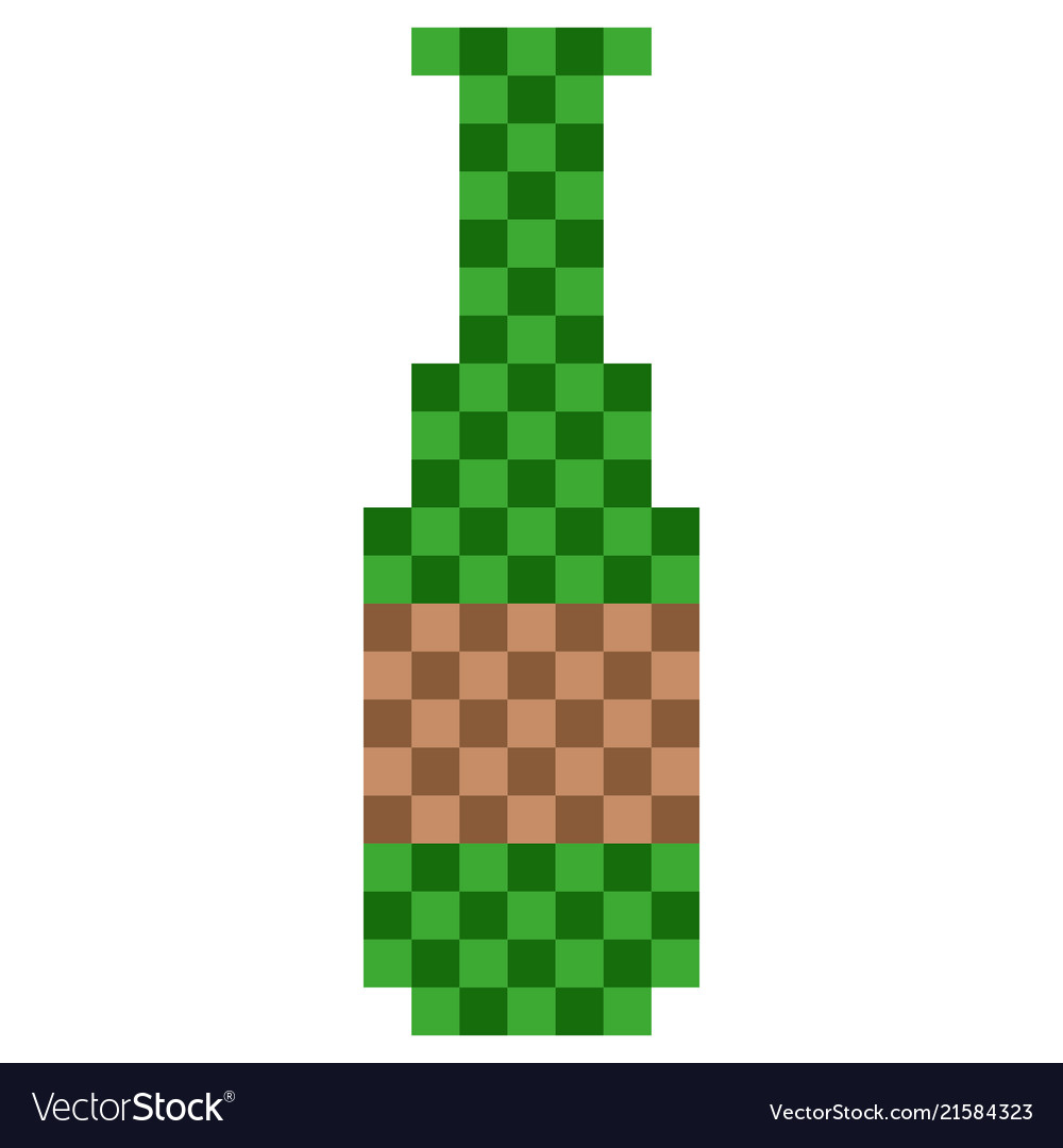 Pixelated beer bottle icon