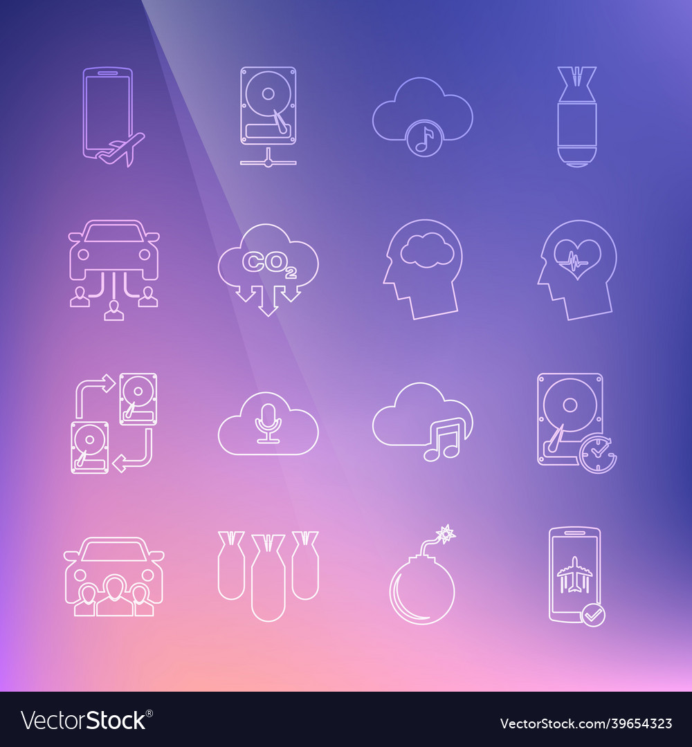 Set line flight mode in the mobile hard disk Vector Image