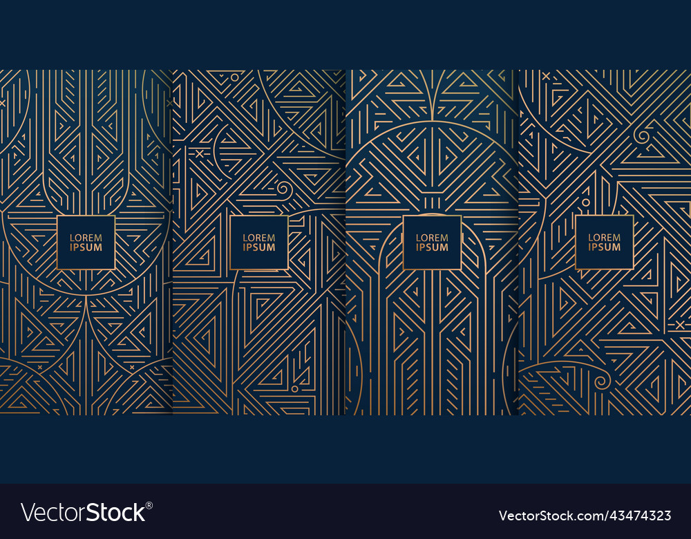 Set of monogram design in trendy vintage vector image Set of monogram design in trendy vintage