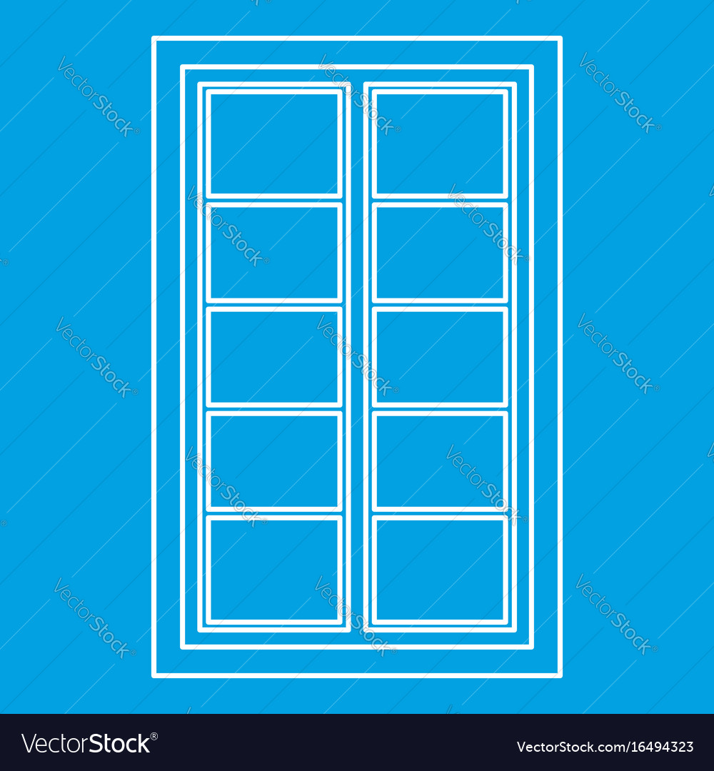 Wooden latticed window icon outline Royalty Free Vector