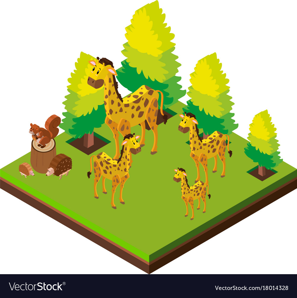 Download 3d design for giraffes in the zoo Royalty Free Vector Image