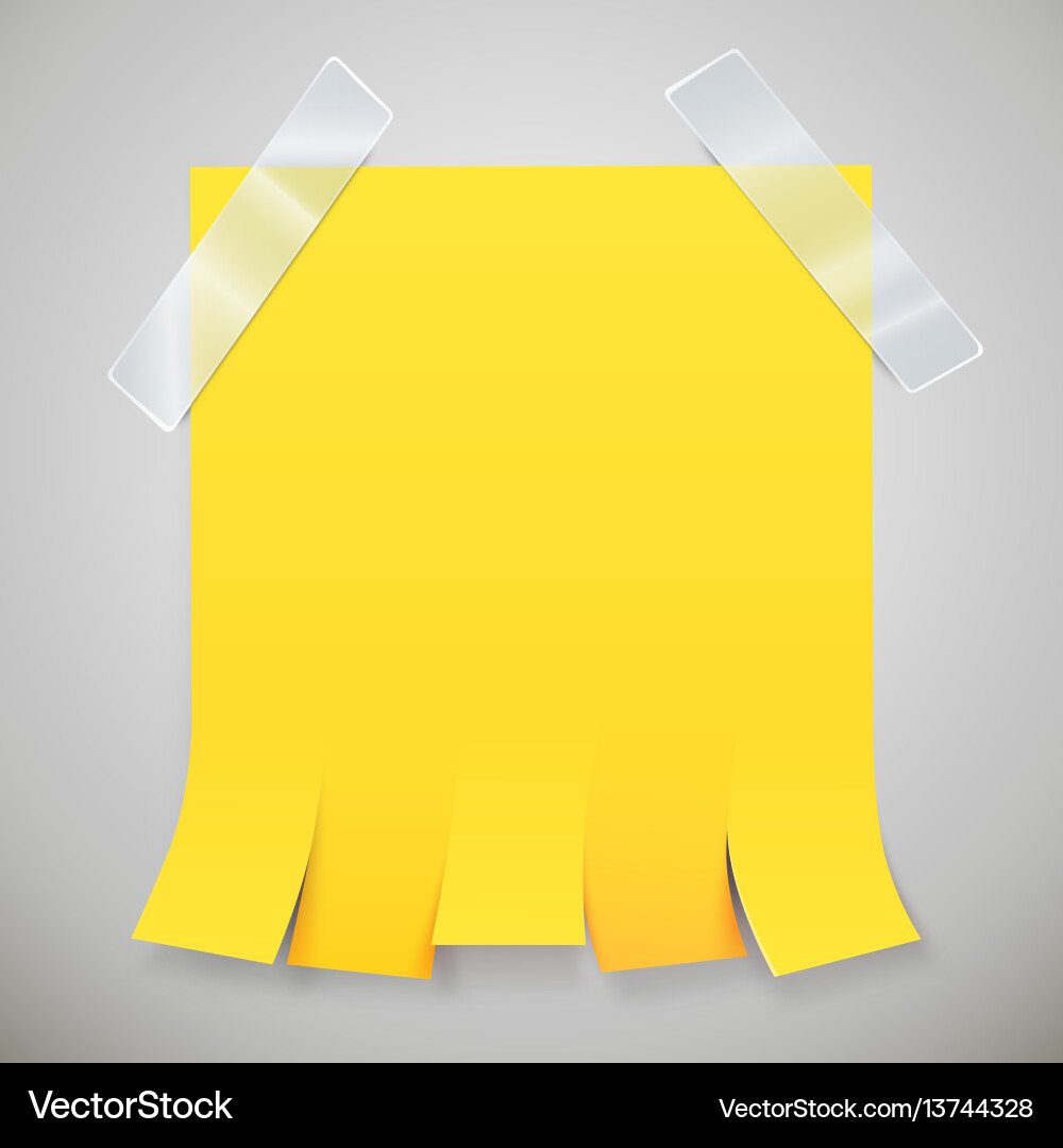 Blank yellow advertisement with tear off tabs Vector Image