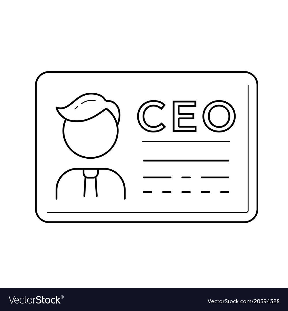 Ceo business card line icon