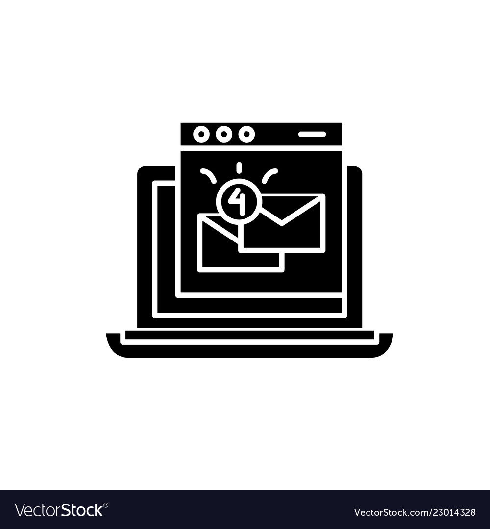 Email marketing black icon sign