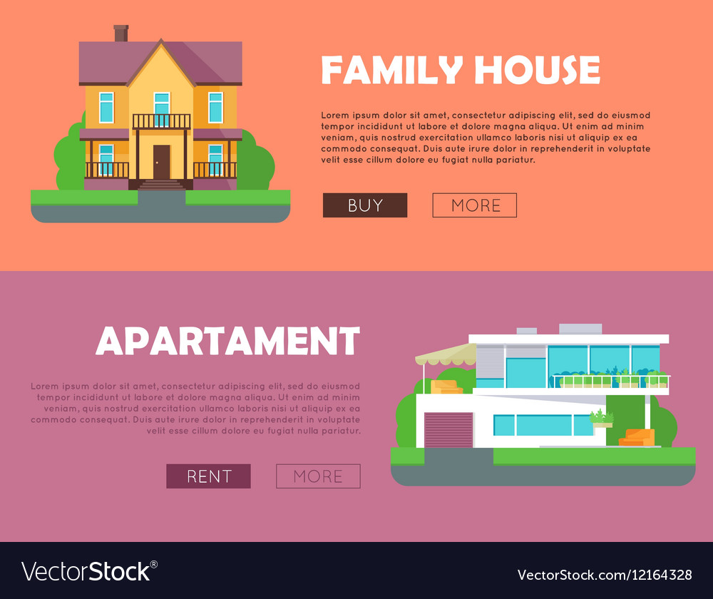 Family house apartment advertising flyer poster Vector Image