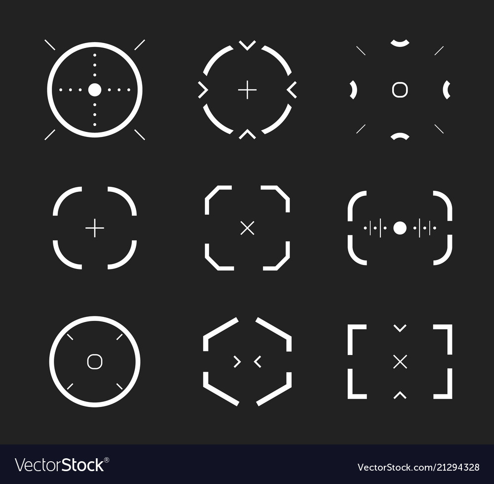 Sniper aim bullseye scope icons set modern Vector Image