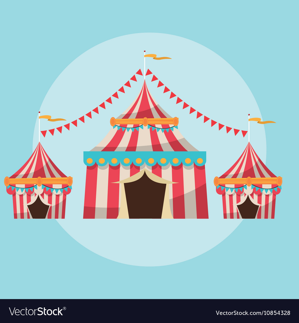 Striped tent of carnival design Royalty Free Vector Image