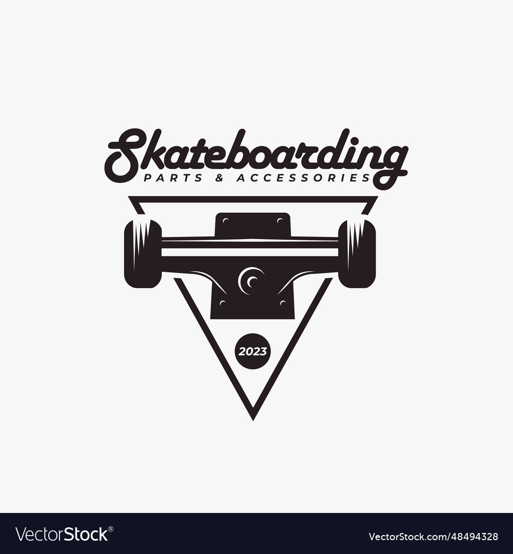 Vintage skateboarding logo shop Royalty Free Vector Image