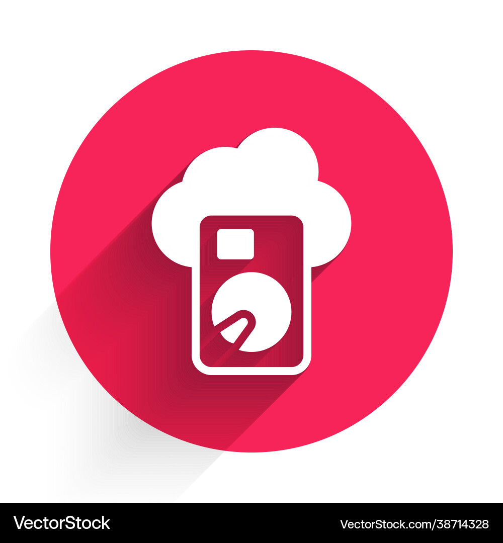 White cloud database icon isolated with long Vector Image