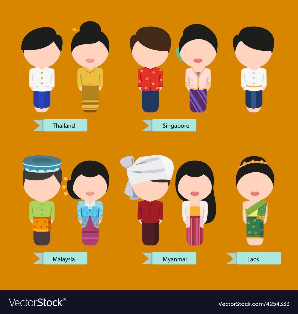 Asean Clothing1 Royalty Free Vector Image Vectorstock 9754