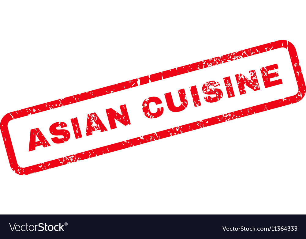 Asian cuisine text rubber stamp Royalty Free Vector Image