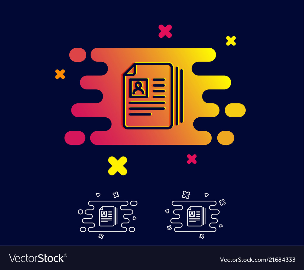 Business recruitment line icon cv documents