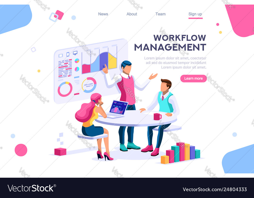 Business workflow graph vector image Business workflow graph