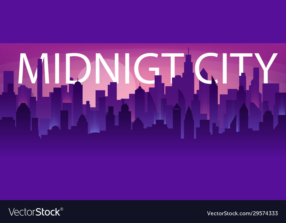 Creative night city skyline