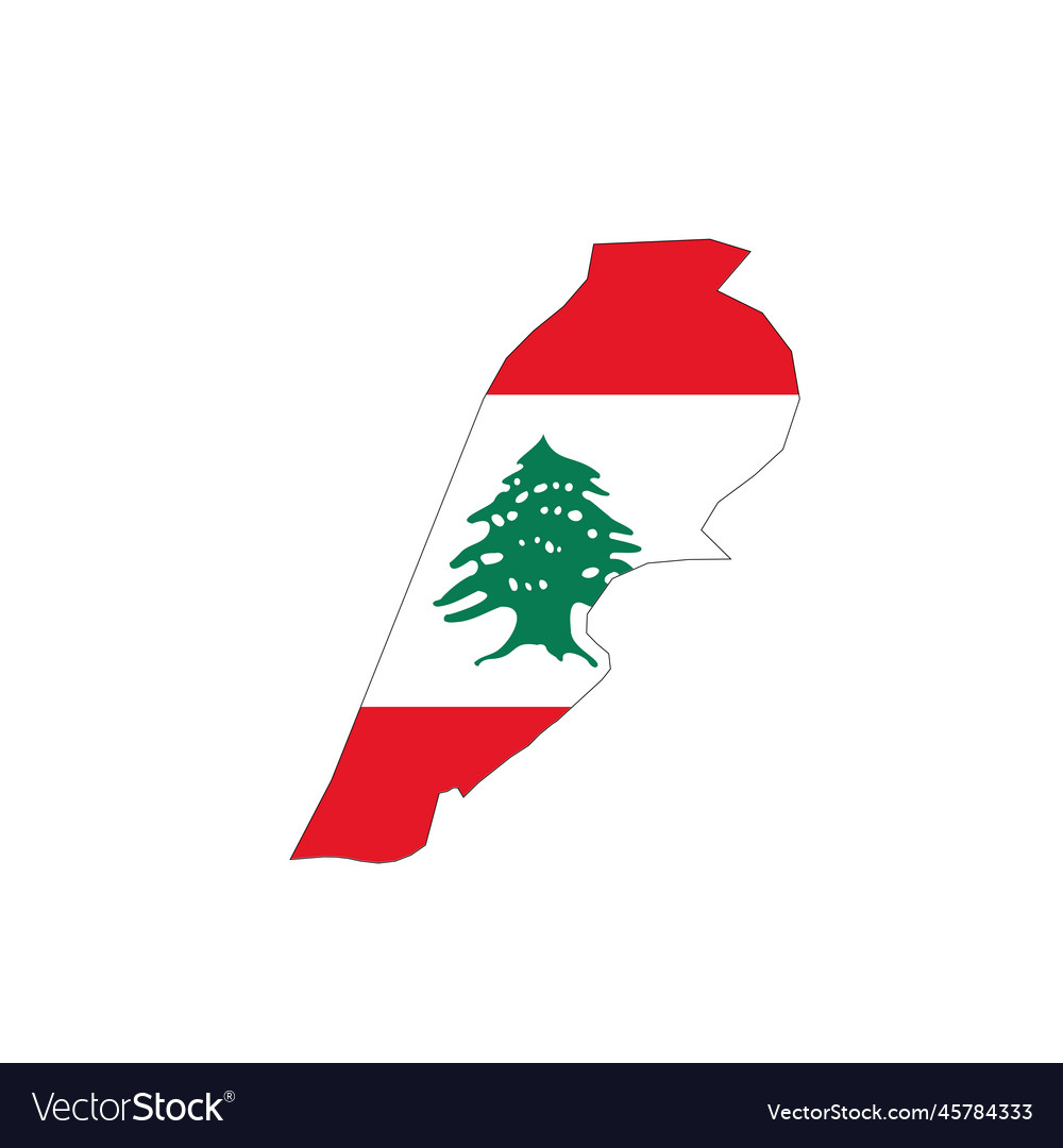 Lebanon national flag in a shape of country map