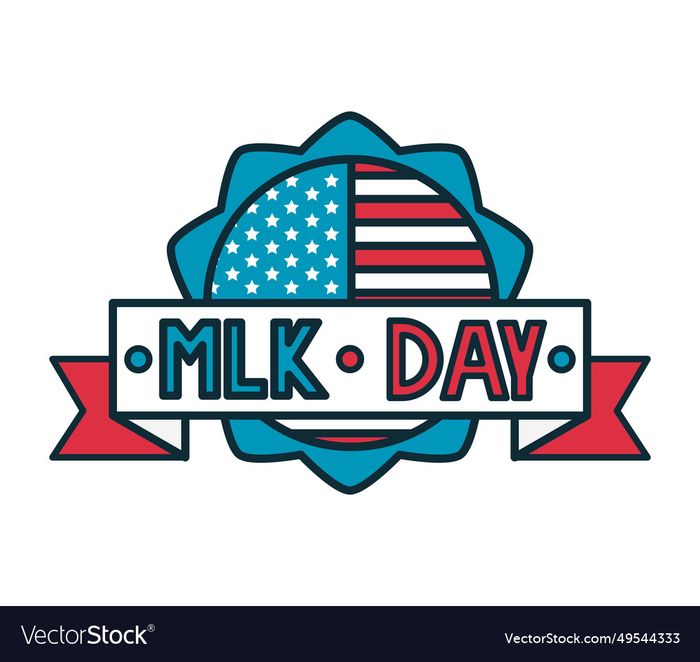 Martin luther king day and badge Royalty Free Vector Image