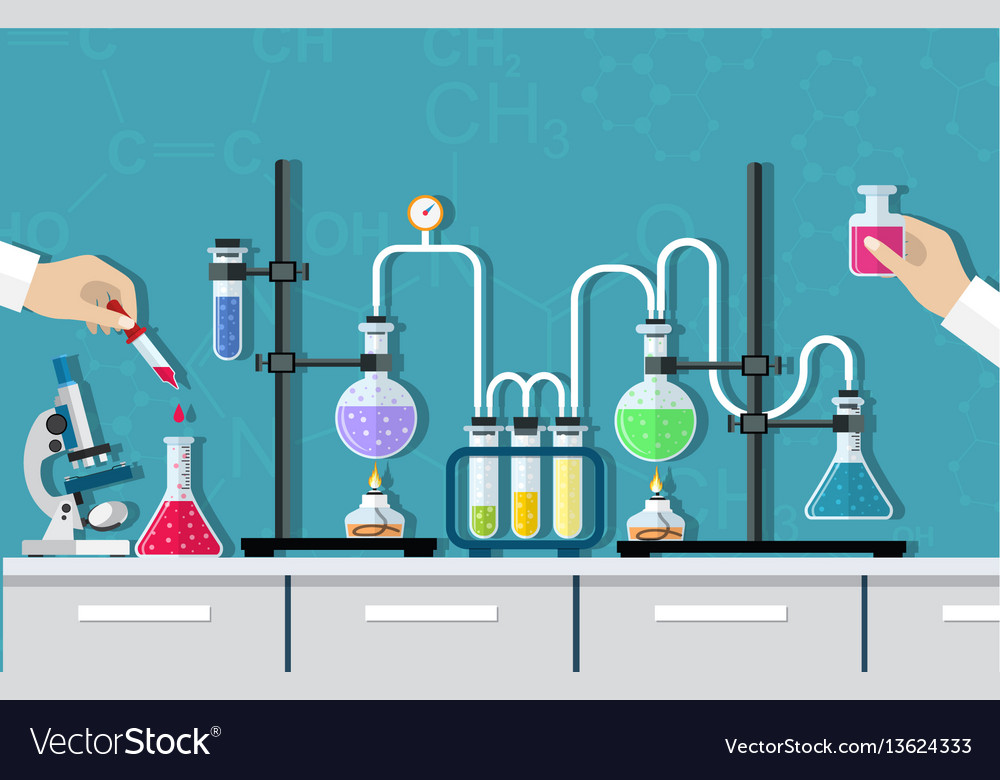 Medical laboratory desktop Royalty Free Vector Image