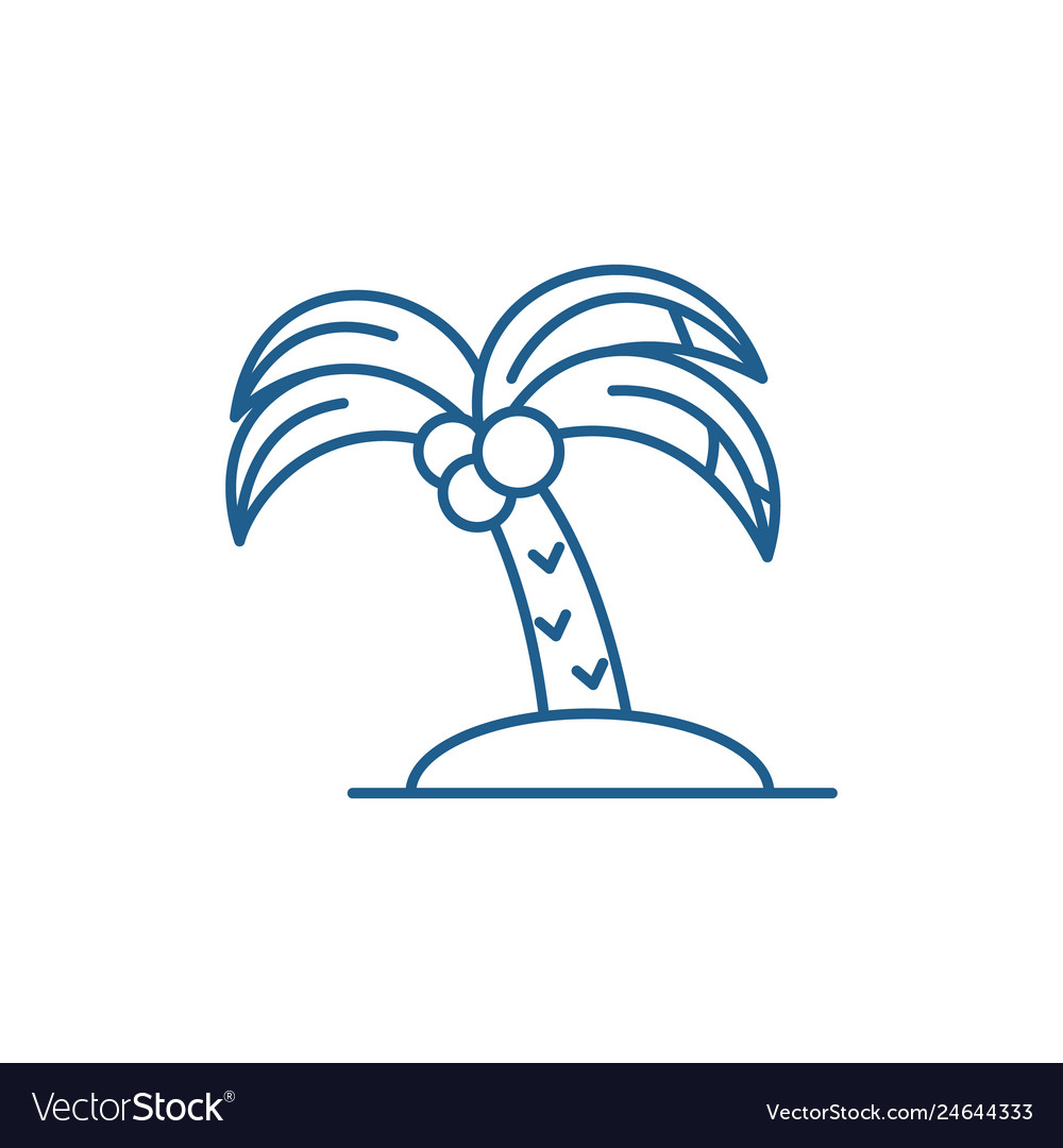 Palm line icon concept flat symbol