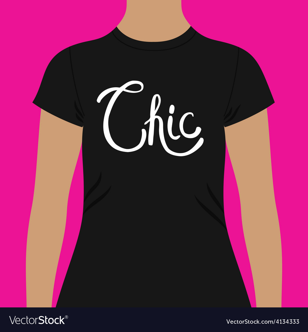 Simple black shirt template with chic text