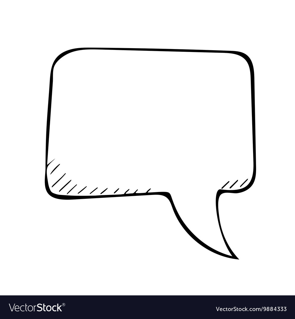 Sketchy speech bubble doodle Royalty Free Vector Image