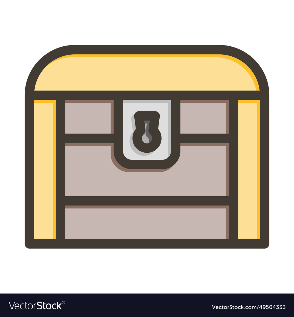 Treasure chest thick line filled colors icon