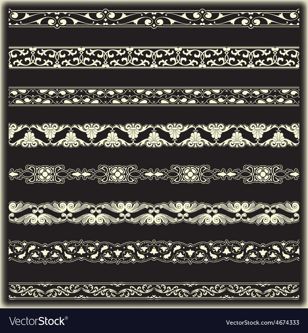 Vintage border set for design Royalty Free Vector Image