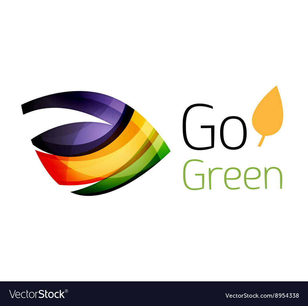 Abstract eco leag logo design made of color pieces