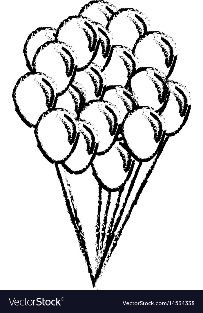 Balloons decoration party element sketch