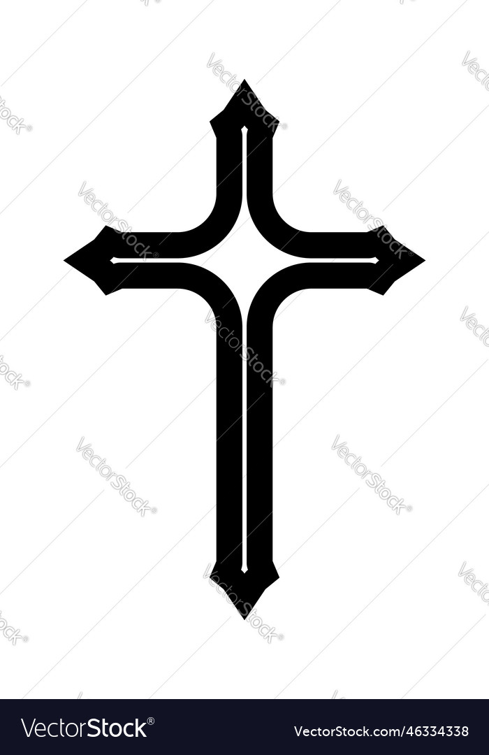 Christian crucifix icon symbol flat Royalty Free Vector