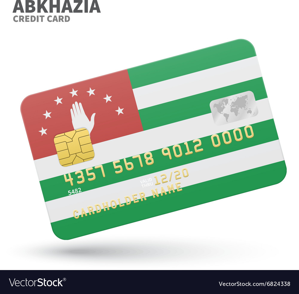 Credit card with abkhazia flag background for bank