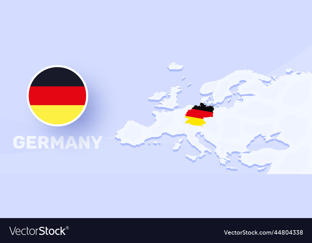 Germany map flag banner with a of europe