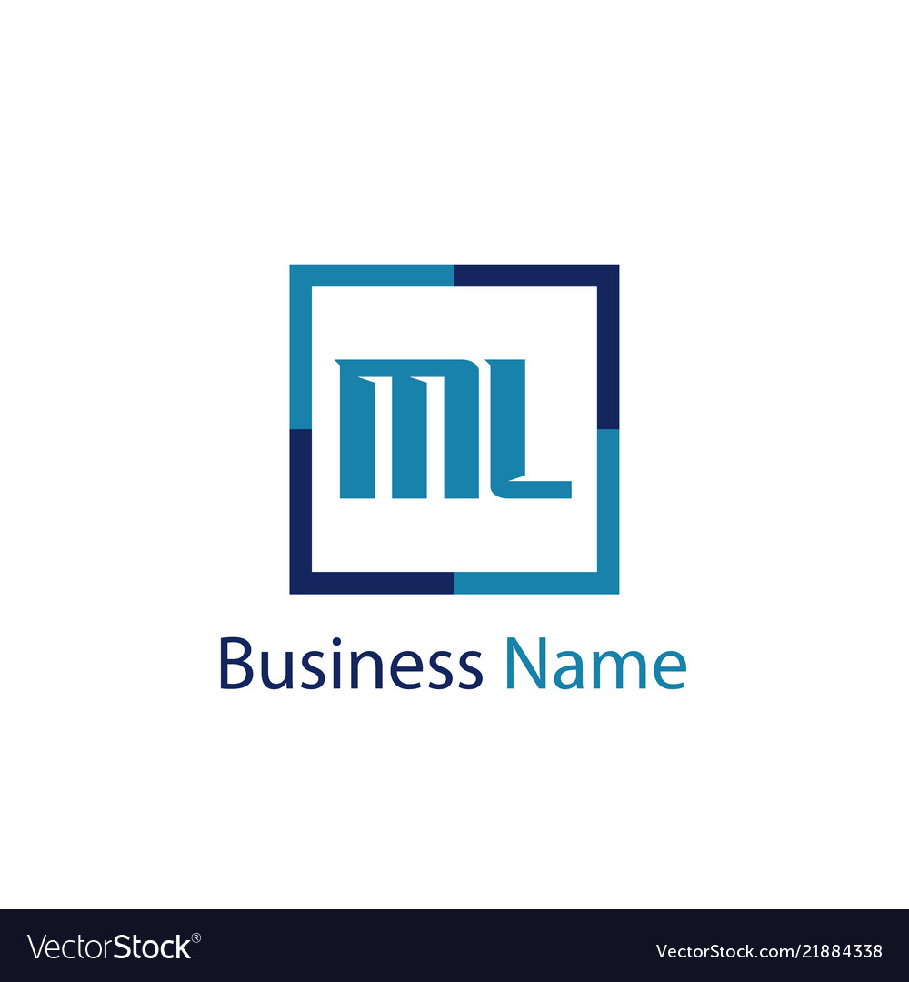 Initial letter ml logo template design