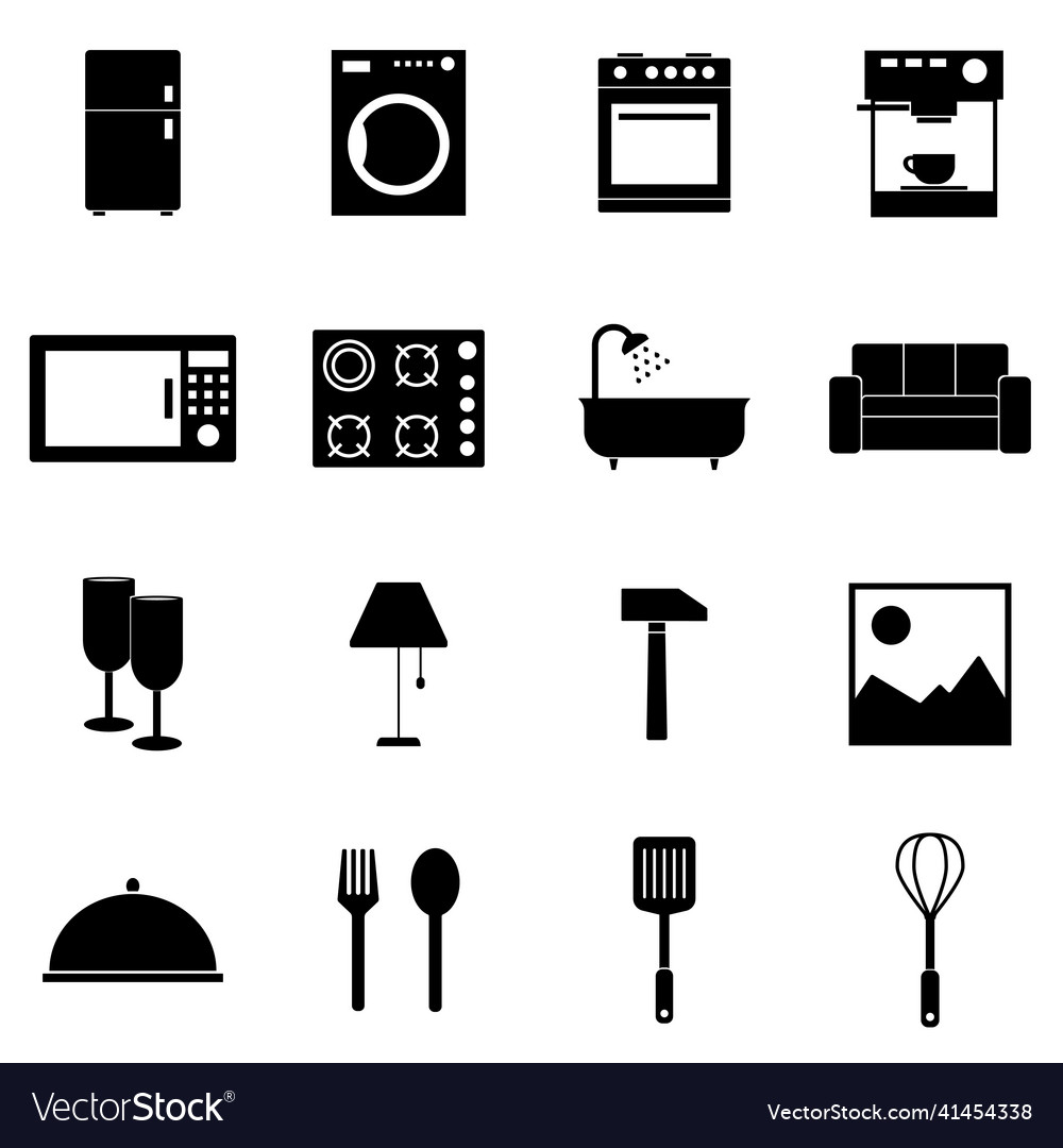 Kitchen and cooking icons white Royalty Free Vector Image