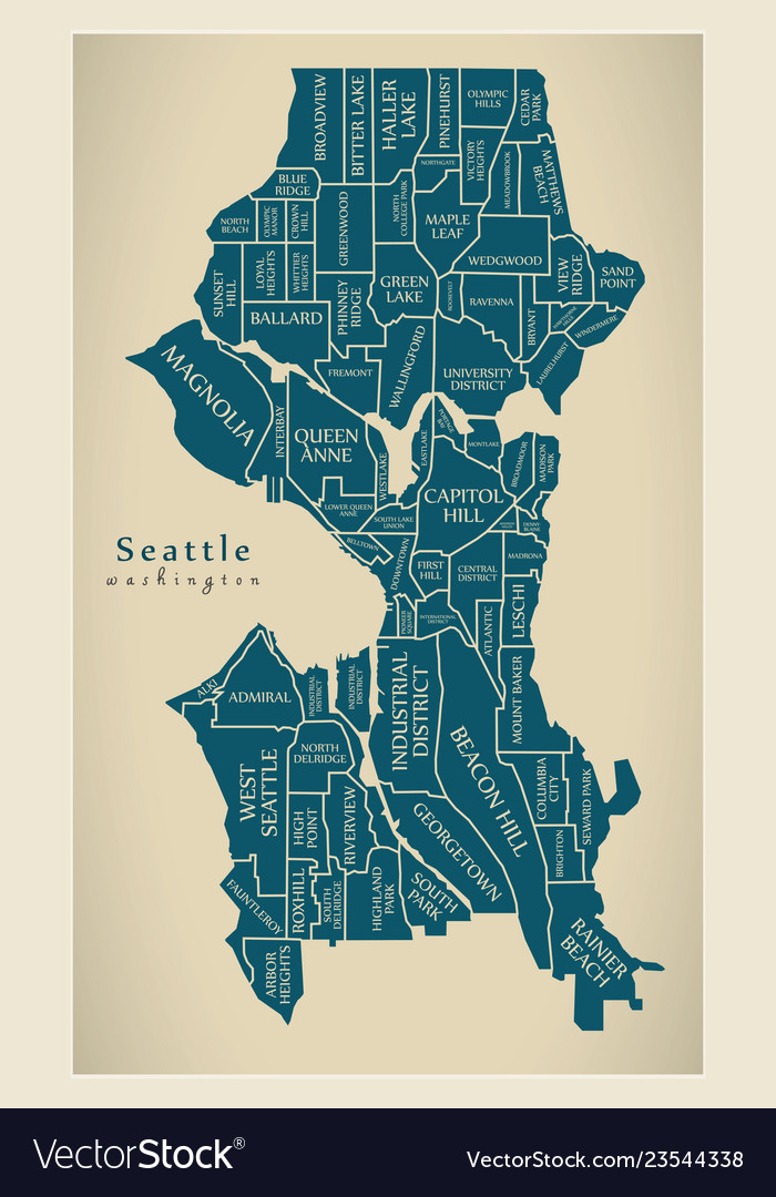 Modern city map - seattle washington city Vector Image