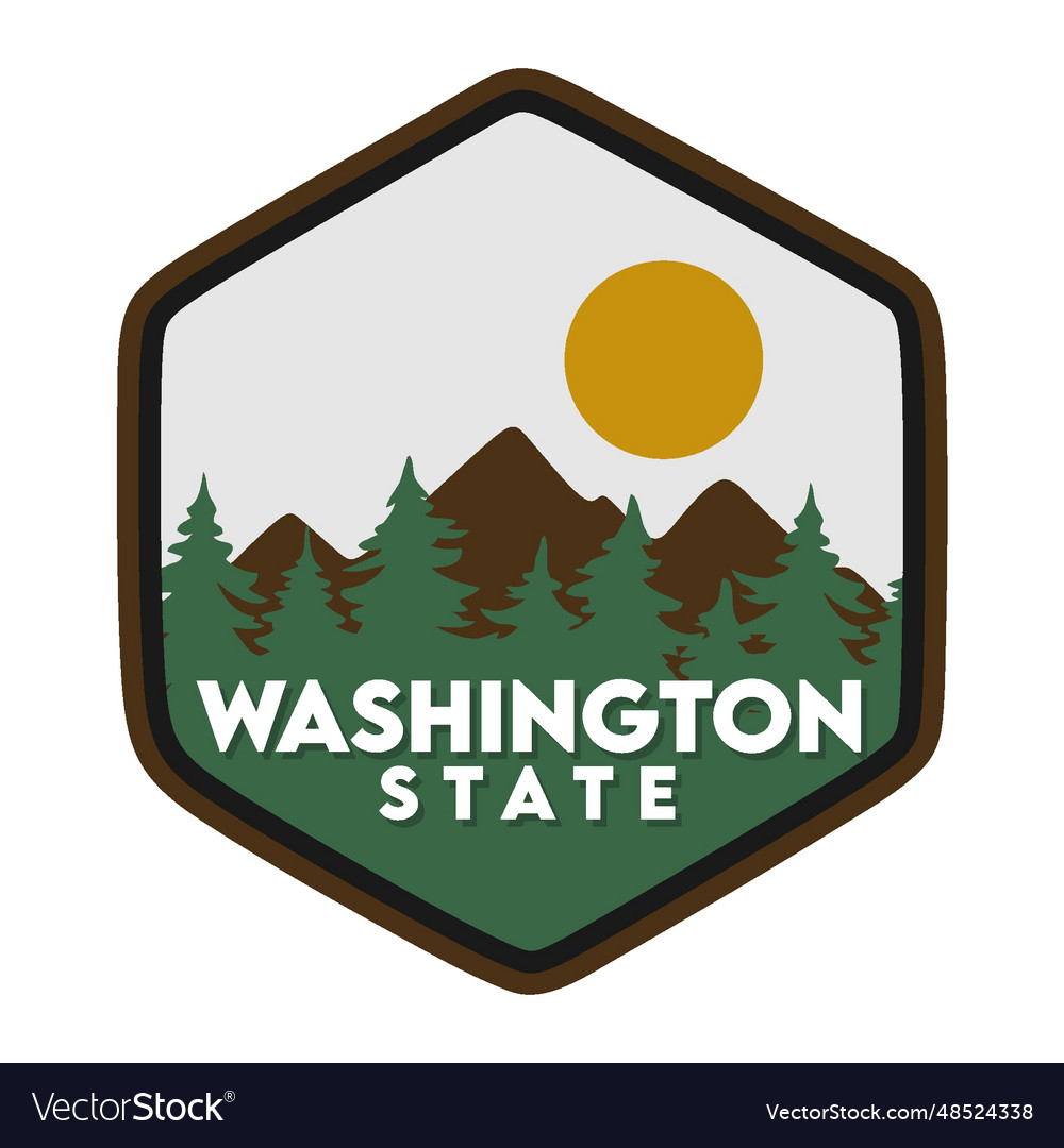 Washington state with beautiful view Royalty Free Vector