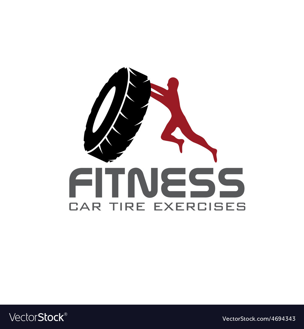 Fitness car tire exercises design template