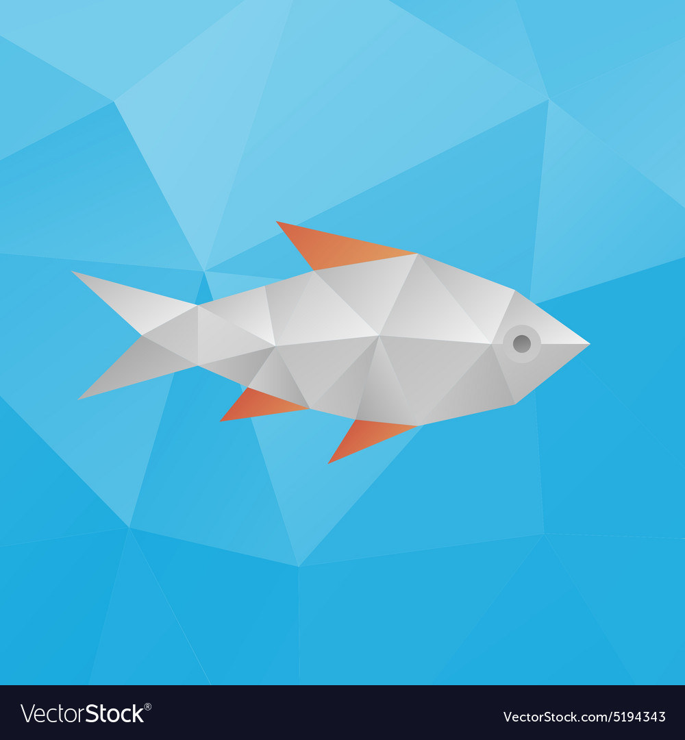 Polygonal fish Royalty Free Vector Image - VectorStock