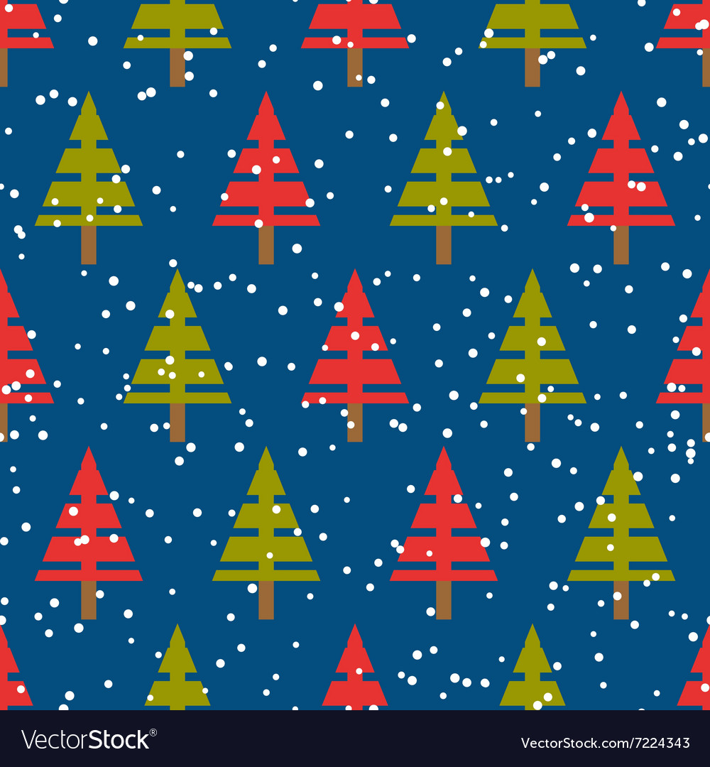 Seamless christmas pattern with trees