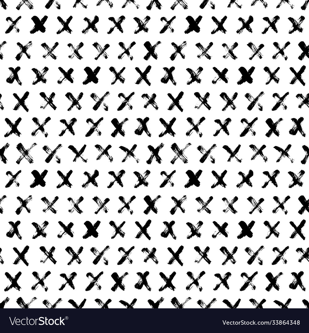 Black crosses seamless pattern Royalty Free Vector Image