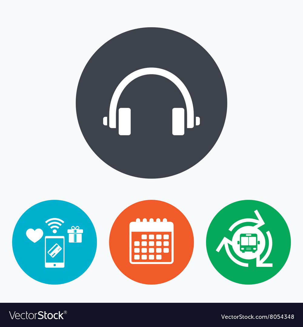 Headphones sign icon earphones button