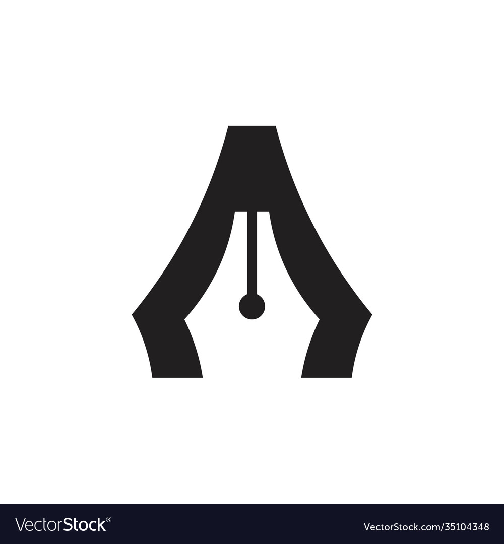 Letter a pen drawing symbol logo Royalty Free Vector Image