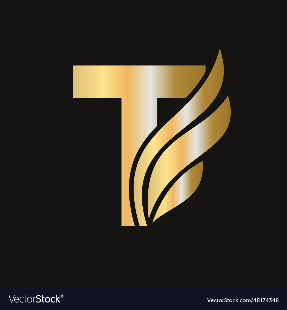 Letter t wing logo design for freight