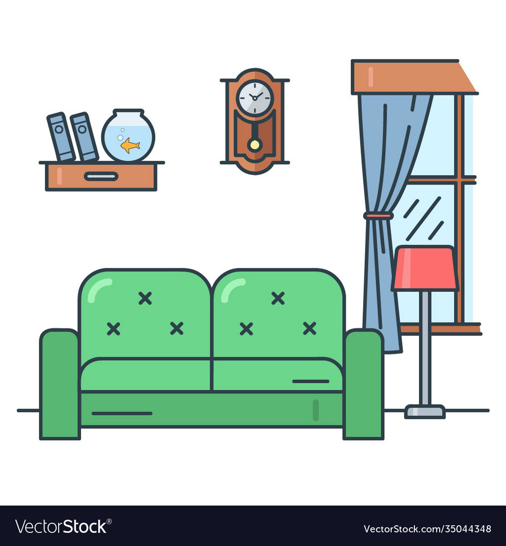 Living room Royalty Free Vector Image - VectorStock