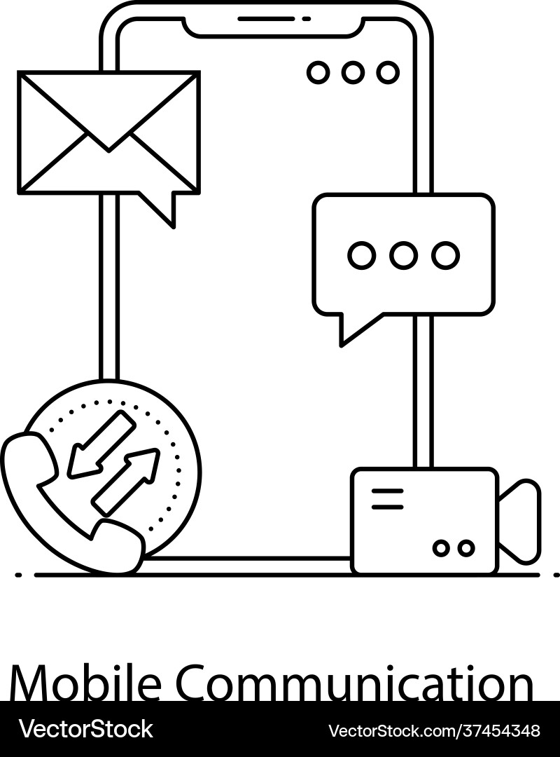 Mobilcomm Vector Mobile communication Royalty Free Vector Image