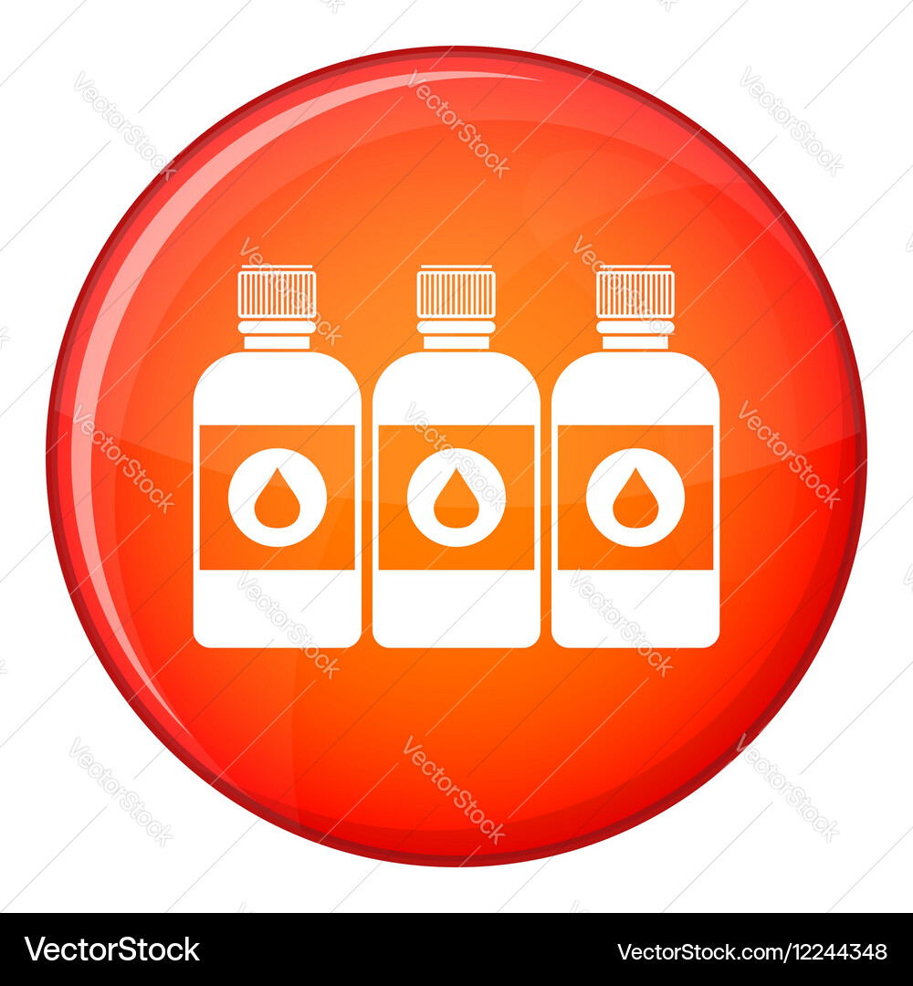 Printer ink bottles icon flat style Royalty Free Vector