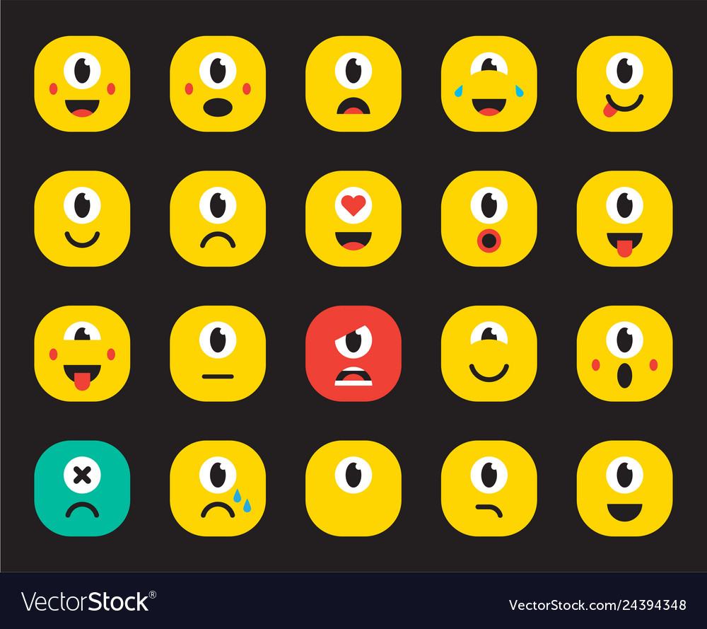 Set Emoticons Stickers Emoji Royalty Free Vector Image Set Emoticons Stickers Emoji Royalty Free Vector Image