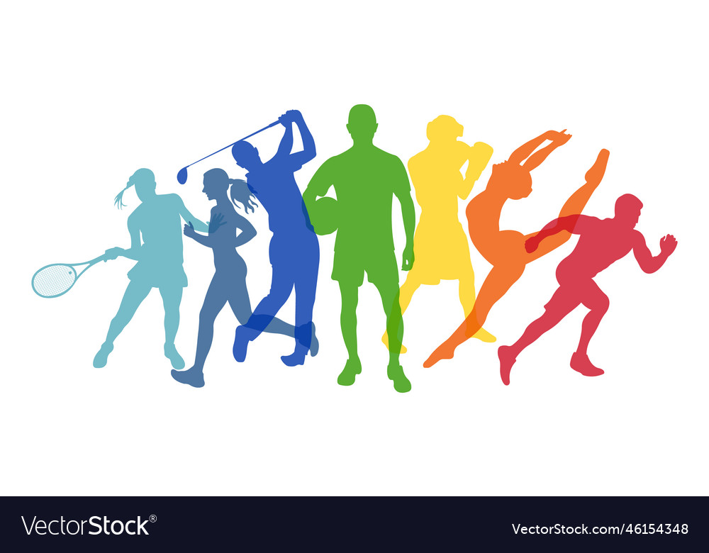 Silhouettes of athletes of different sports Vector Image