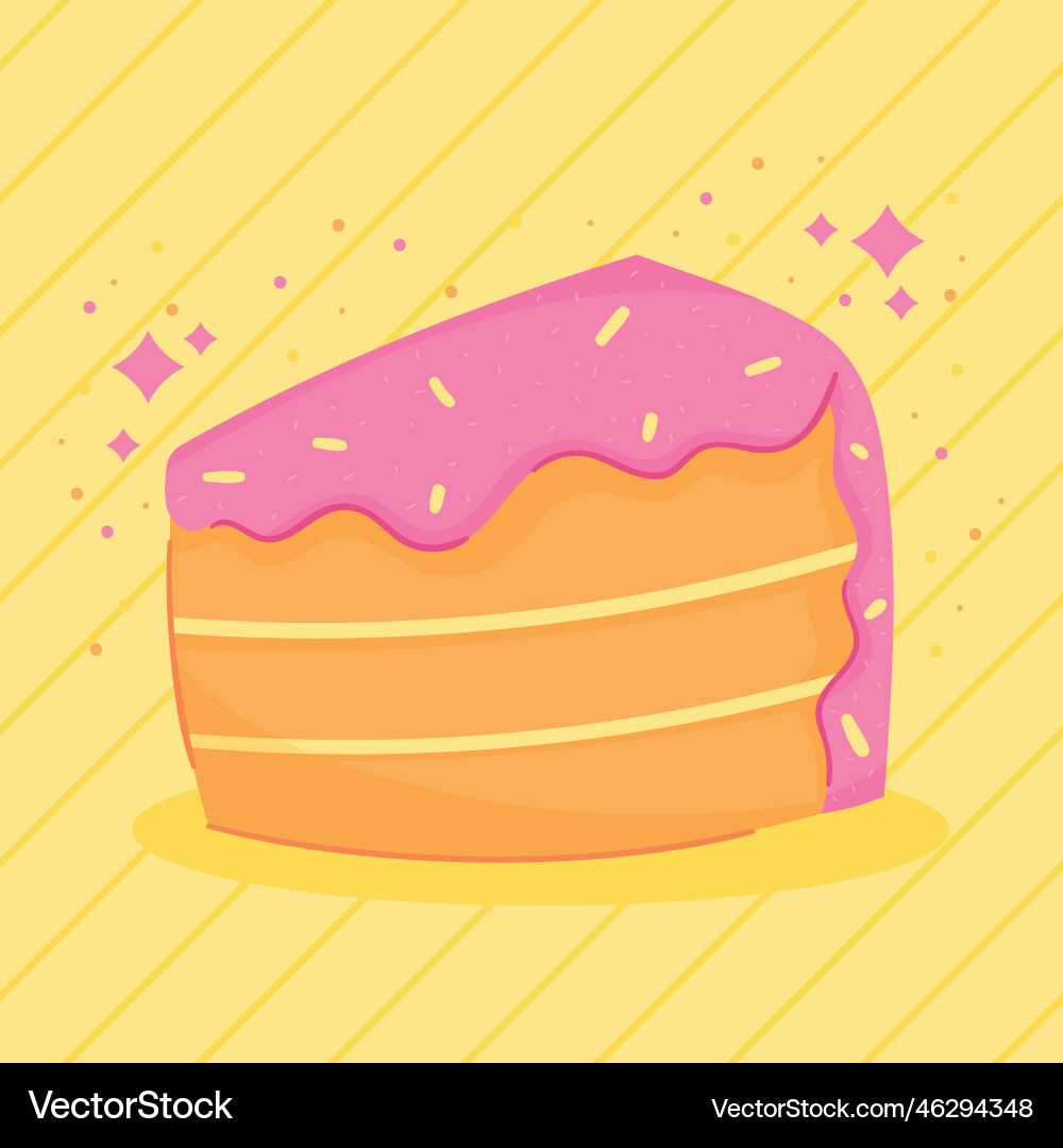 Sweet cake portion Royalty Free Vector Image - VectorStock