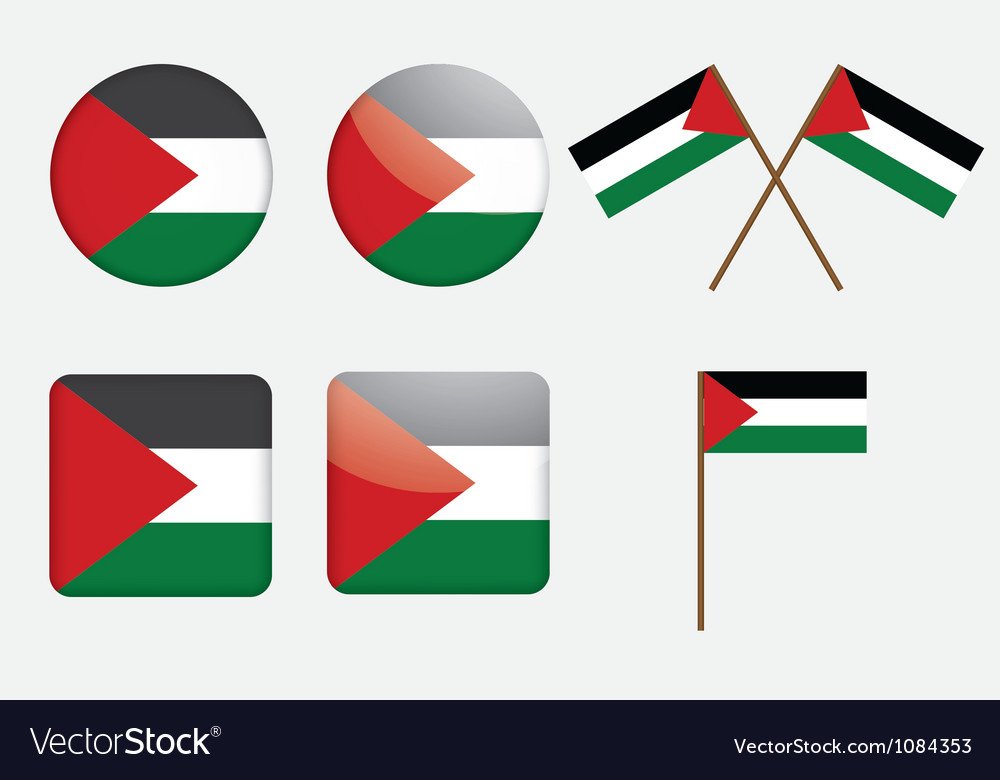 Badges with flag of palestine