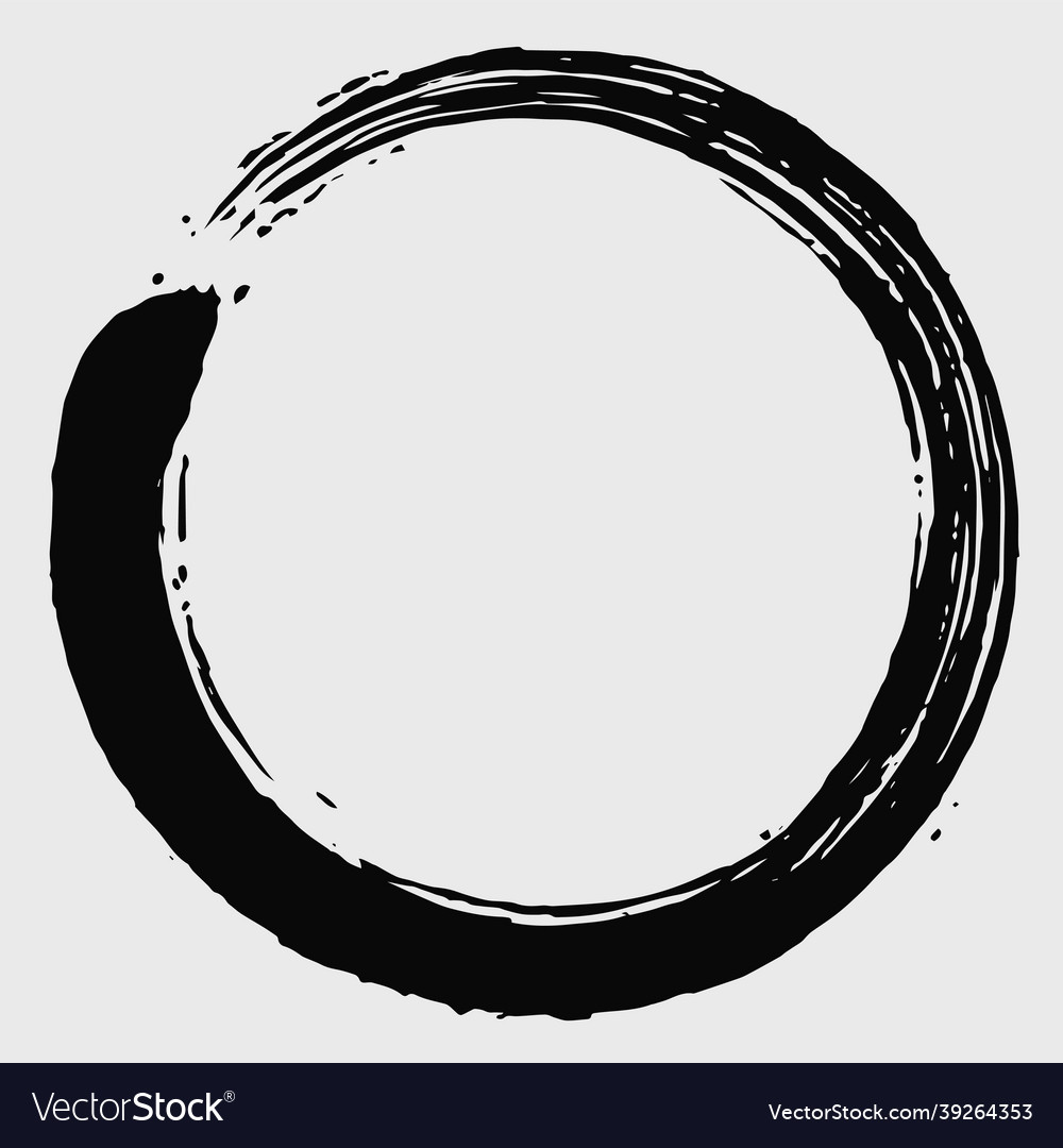 Black enso zen circle brush icon Royalty Free Vector Image